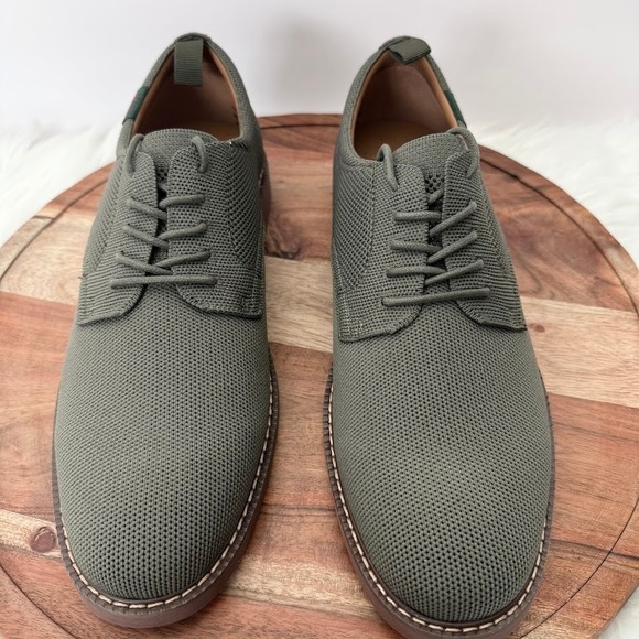 GH‎ Bass Pasadena Knit Buck Mens 9.5M Army Green Oxford Shoes BAZ2B421 NIB main image 5